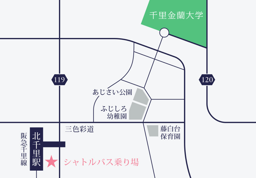 無料シャトルバス乗り場地図